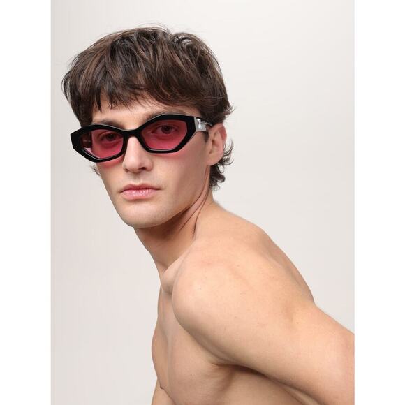 Off-White Hilo Cat-Eye Sunglasses Black‎ Pink Lens Acetate Made in Italy NEW main image 7